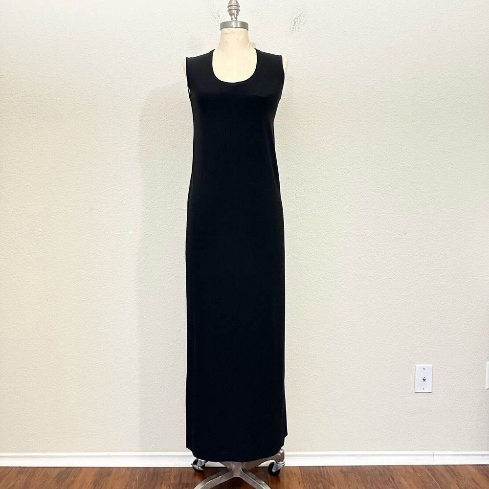 KAMALI KULTURE Sleeveless Black Scoop Neck Maxi Dress